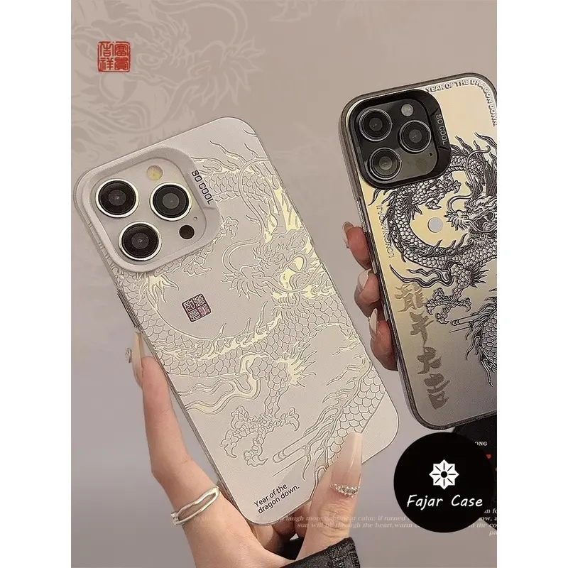 Casing Ponsel IMD Seni Naga Cangkang Keras Matte Premium untuk Iphone 15 Plus 15 15 Pro 15 Pro Max 11 11 Pro Max 7 Plus 12 12 Pro 12 Pro Max 13 13 Pro 14 8 Plus XR X XS 14 Pro XS Max 13 Pro Max 11 Pro 14 Pro Max 14 Plus case 1