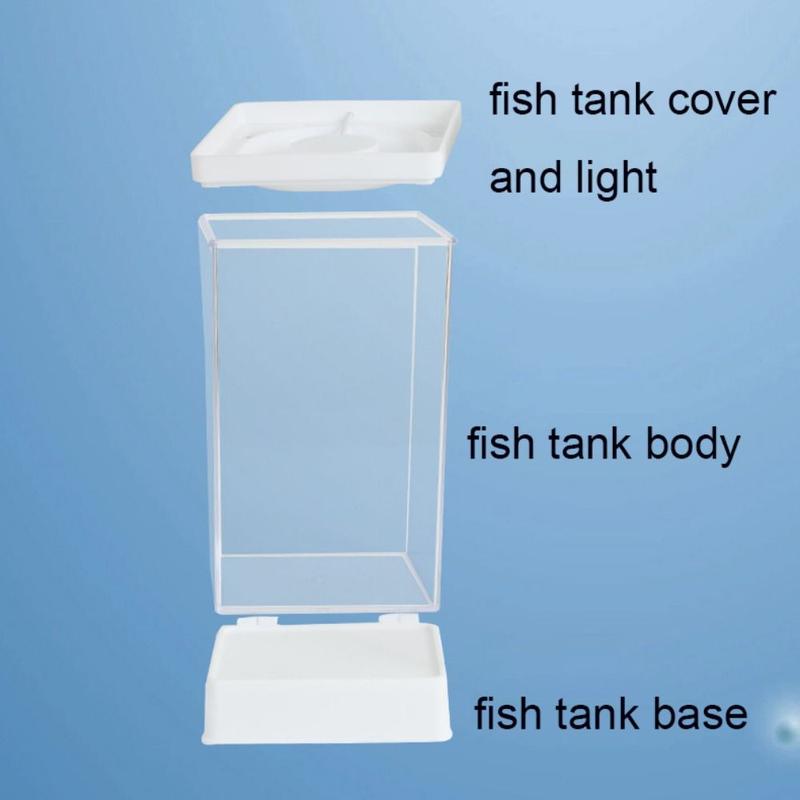 Product Introduction of Creative Transparent Desktop Betta Fish Tank Adjustable Plastic Mini Fish Tank with Colorful Light LED Fish Tank Office Decor 8