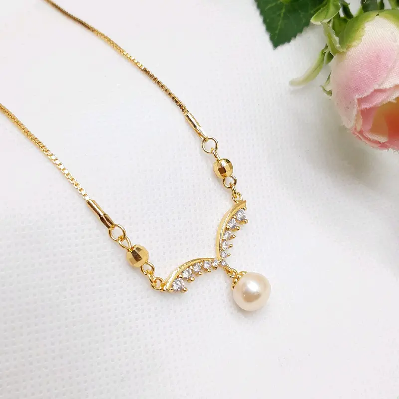Gratis Cincin - Kalung Putri Permata Cantik Mutiara Asli Bersertifikat 4