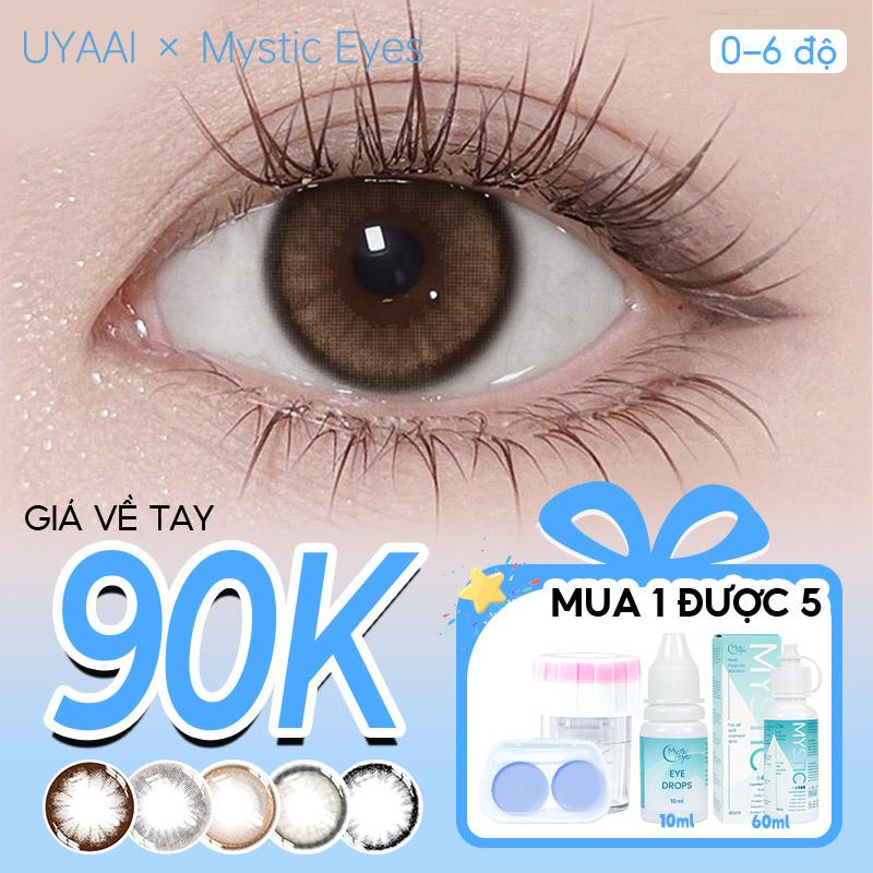   Mua 1 được 5  Kính áp tròng Mysticeyes 0-6 độ DIA 14.0-14.5mm; 1 cặp lens + 1 nước ngâm lens 60ml + 1 nước nhỏ mắt + 1 máy rửa lens + 1 khay đựng lens 