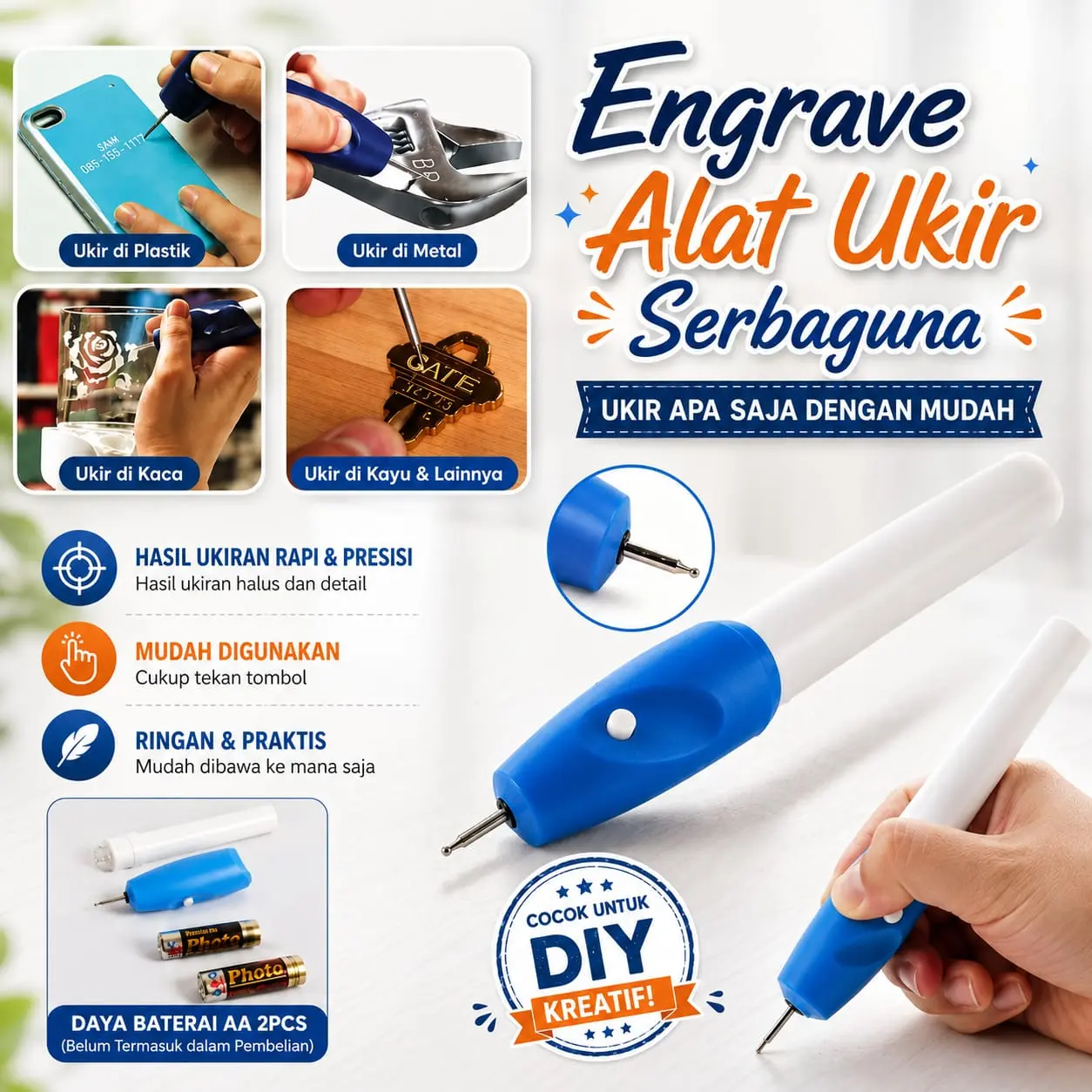 ENGRAVE IT ALAT UKIR SENDOK PIRING KACA