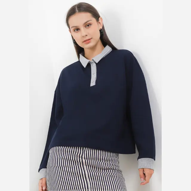 Tolliver Long Sleeve Polo Sweatshirt Wanita 0