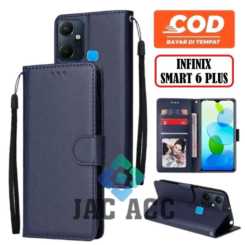 DOMPET HP PREMIUM UNTUK INFINIX SMART 6 PLUS LEATHER FLIP CASE PREMIUM UNTUK SMART 6 PLUS 0