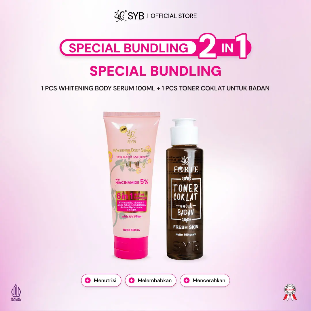 Whitening Body Serum 100ml + Toner Coklat 100ml