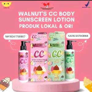 WALNUT CC & DD BODY SUNSCREEN LOTION SPF50 UVA UVB PROTECTION WATER PROOF BPOM
