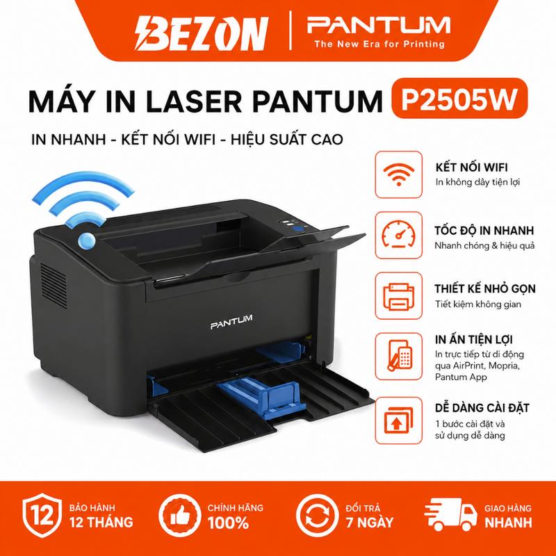 Máy in Laser đơn chức năng PANTUM P2505W in qua USB hoặc Wifi I PANTUM P2505 in qua USB
