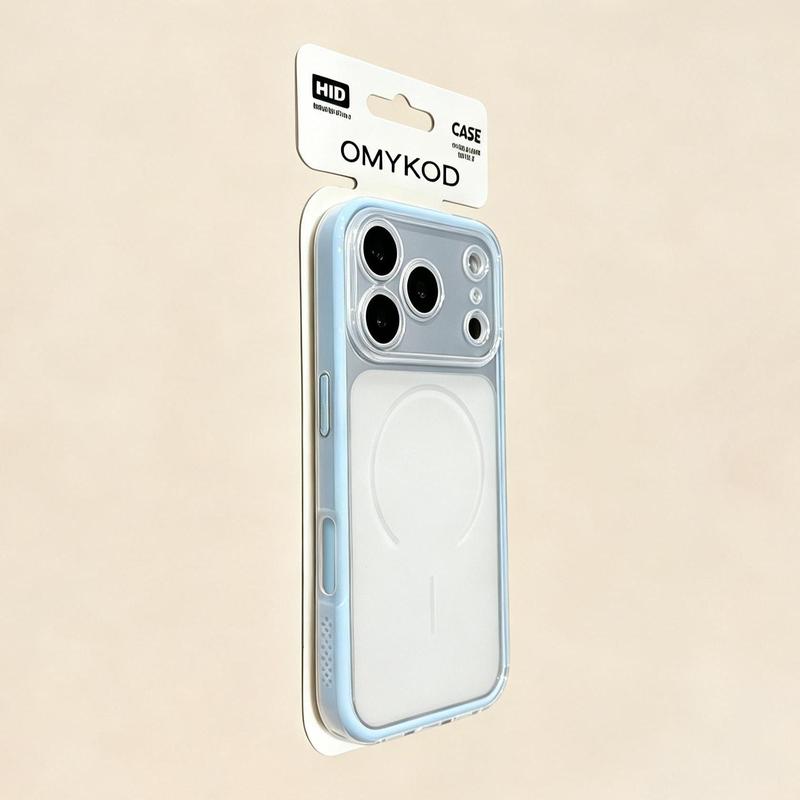 Ốp lưng điện thoại nam châm trong suốt viền màu, Tương thích iPhone 17, 16, 15, 14, 13, 12, 11 Pro Max, iPhone 16, 15, 14 Plus, Vỏ silicone TPU, Chống rơi và bảo vệ ống kính, Chống trầy xước và mài mòn