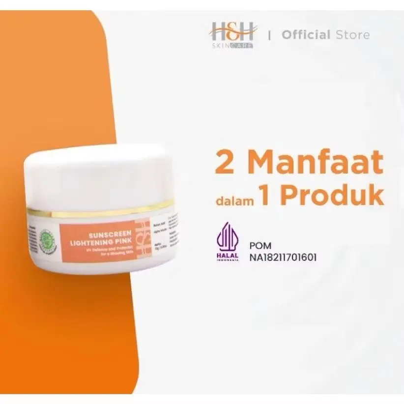 HNH Sunscreen Lightening Pink / UV Defender, Sunscreen dengan  Alpha Arbutin, Memberikan Efek Tone Up Sekaligus Mencerahkan Kulit Wajah Niacinamide Memudarkan
