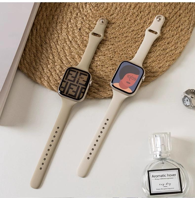 Product Introduction of สายซิลิโคน สายนาฬิกาอัจฉริยะ ข้อมือเล็ก, for iwatch 44mm, 40mm, 45mm, 41mm, Ultra 49mm, 42mm, 38mm, 44mm, 45mm, iWatch Series 7, 8, se, 3, 4, 5, 6 apple watch series 9 3
