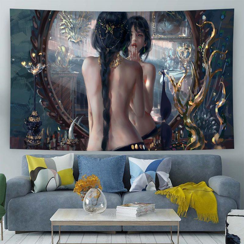 Đồ Trang Trí Đầu Giường Phòng Ngủ, Dao Ma, Vải Nền Hoạt Hình Hai Mặt, Vải Biến Hình Nhà Cho Thuê, Tấm Thảm Siêu Lớn, Thích Hợp Cho Người Nổi Tiếng Trên Web, Phong Cách Ins 5