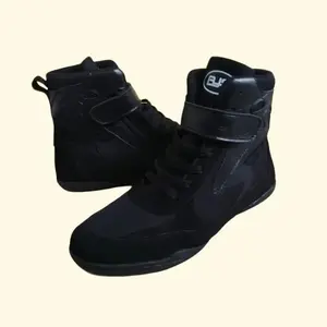 SEPATU BOXING TINJU WARNA FULL BLACK - RINGAN DI KAKI