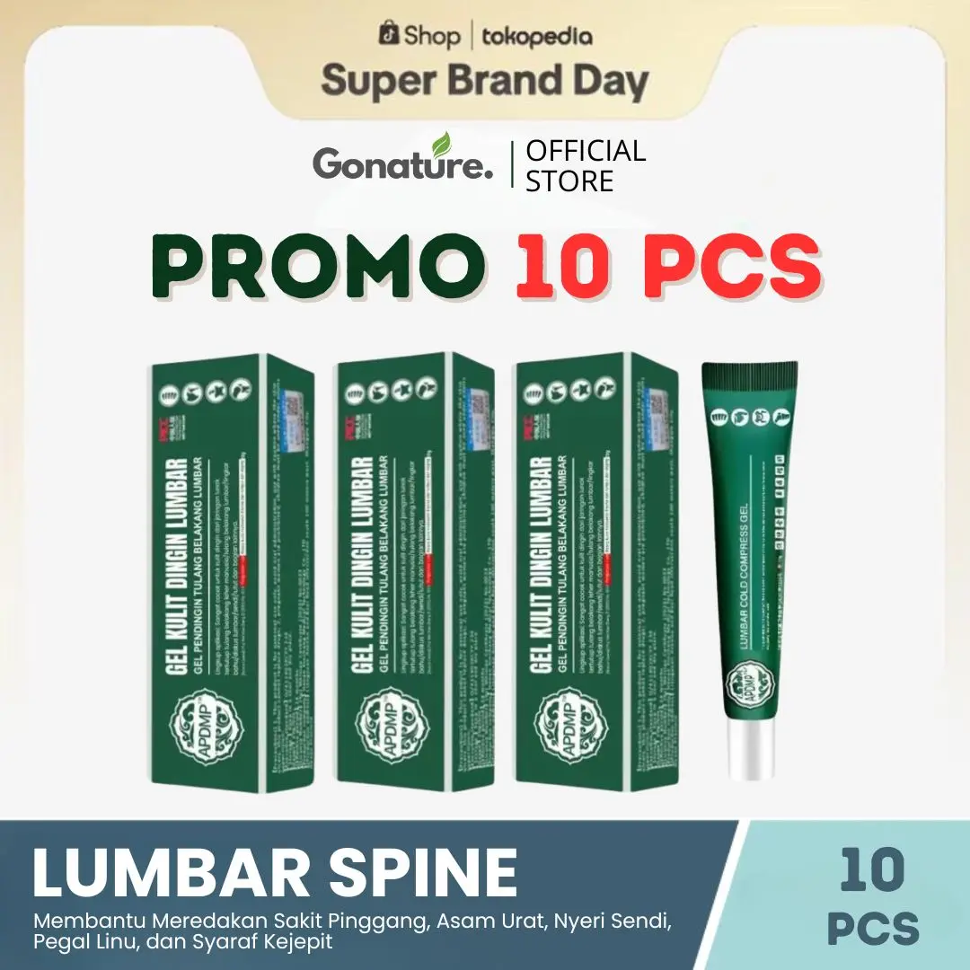 ( PAKET USAHA 10 PCS ) Krim Lumbar Spine Cooling Gel Salep Sakit Punggung Belakang Obat Pereda Nyeri Tulang