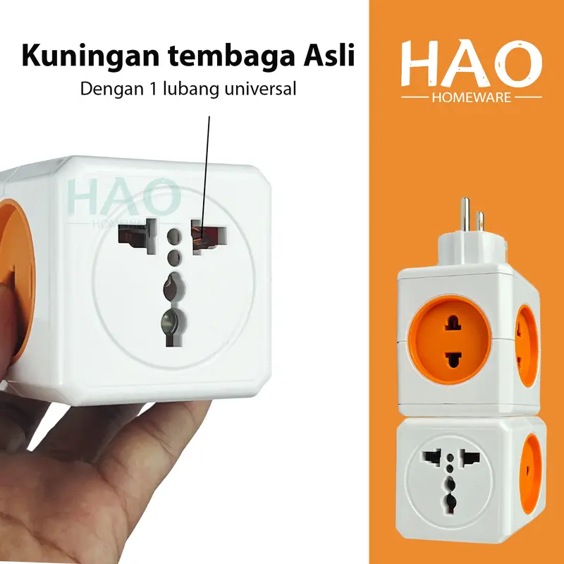 [HAO] Steker T Arde 5 Lubang / CAHAYA SC-395 & SC-395 USB / Steker Berkualitas SNI 2