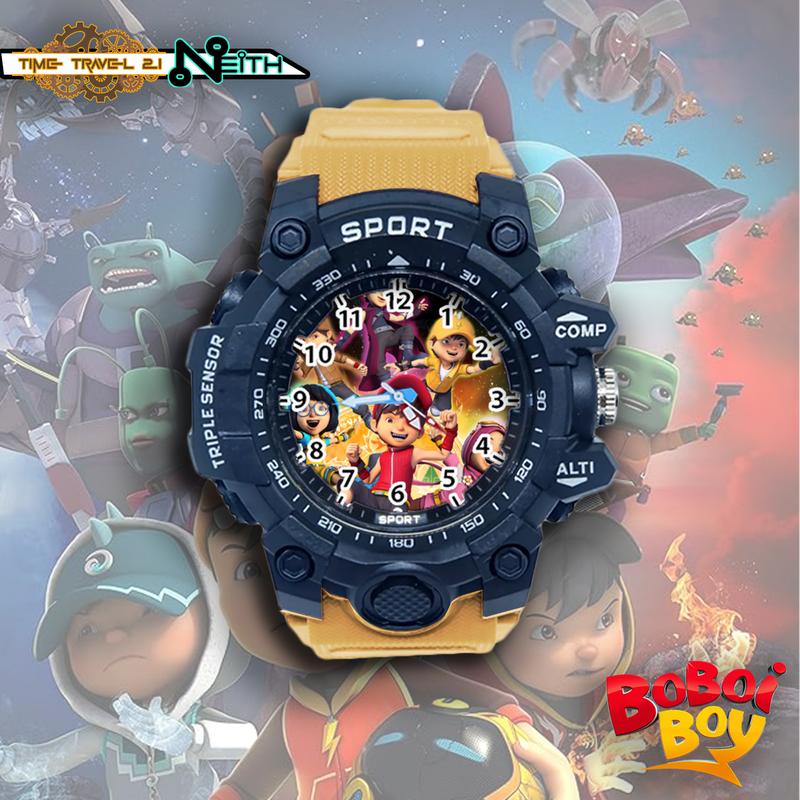 Jam Tangan Sport Anak Terbaru Boboiboy  Strap Ruber Sporty Anti Air /Jam Tangan Spor BBY03AX015 3