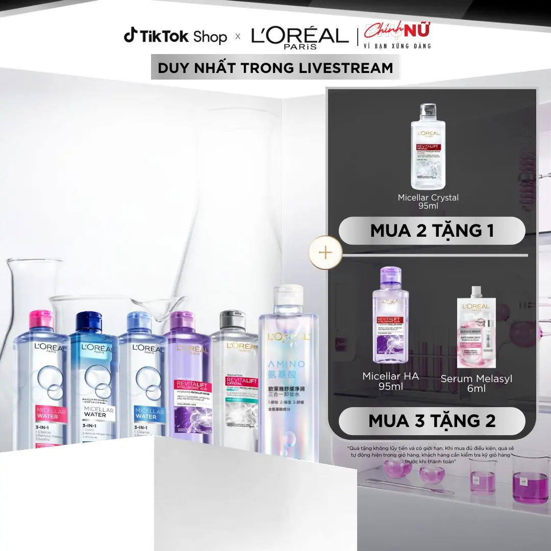 Nước Tẩy Trang 3 In 1 Micellar Làm Sạch Sâu L'Oréal Paris 400Ml