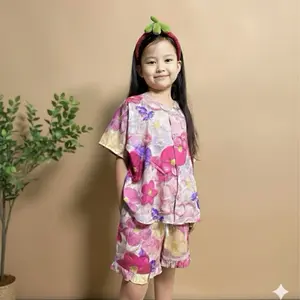 Amora SETELAN ANAK CELANA PENDEK BAHAN RAYON Motif Bunga Usia 4-10 Tahun untuk Kegiatan Sehari-hari