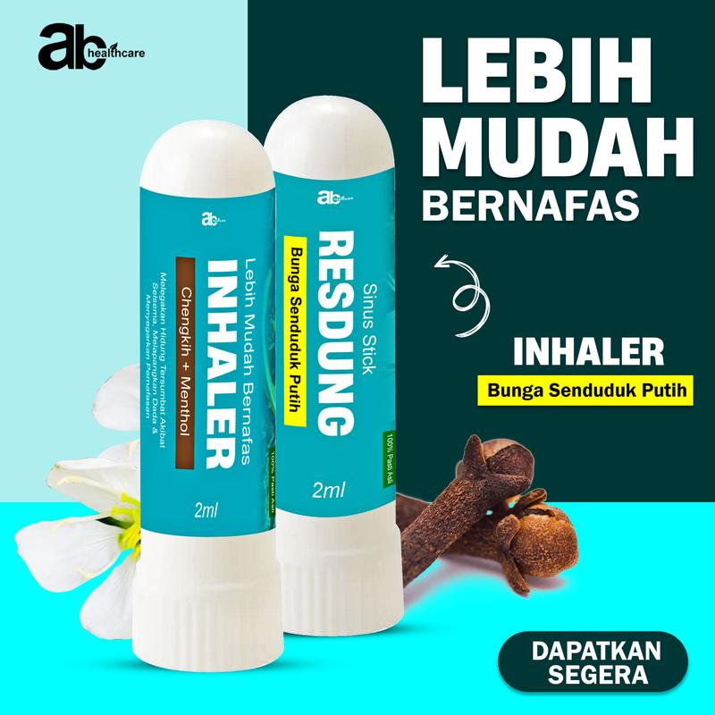 AB HEALTHCARE INHALER RESDUNG BUNGA SENDUDUK PUTIH CENGKIH + MENTHOL ...