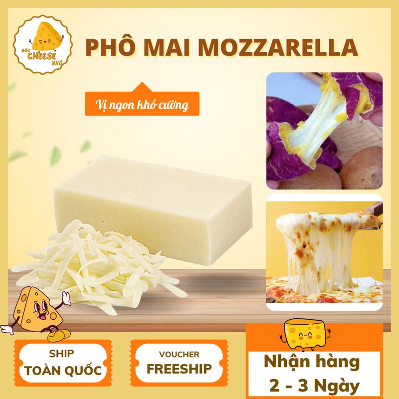  500g Phô Mai Mozzarella Kéo Sợi Hút Chân Không - Khối 500gr Phô Mai Ship Toàn Quốc 
