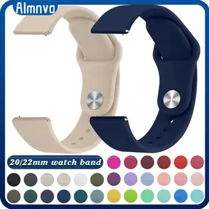 20mm 22mm Rubber Band Strap For Samsung Galaxy Watch FE 7 6 5 4 40mm 44mm Classic 42mm 46mm 43mm 47mm Active 2 Gear S3, Tali Jam Tangan for Huawei Watch GT 5 4 3 2 46mm,Amazfit,Garmin,Aolon,Itel 011/012,Xiaomi Redmi 5 Active Smartwatch Accessories