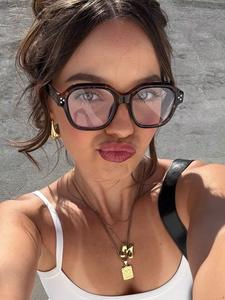 Gafas casuales para mujer, montura de policarbonato con filtro anti luz azul, ideales para leer y el viaje al trabajo, accesorio de estilo retro Y2K