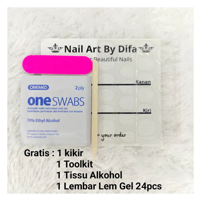 Kuku Palsu Korean Cat Eye Premium Gratis Lem Gel + Toolkit Press On Nails Fake Nail Art 3D DNA17 1