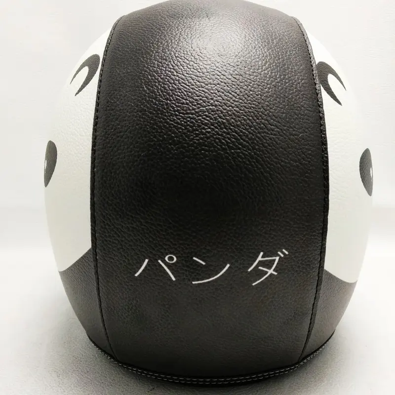 Helm Bogo Retro Kulit Motif Black Panda Klasik Kaca Bubble Halfface Helmet HBD150 1