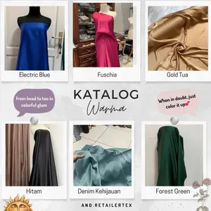 Bahan Kain Satin Silk Maxxymarra Bahan Dress Jenis Satin Kilap Soft bisa untuk bahan Gamis Hijab Inner Mukena Kebaya dll Harga Setengah Meter