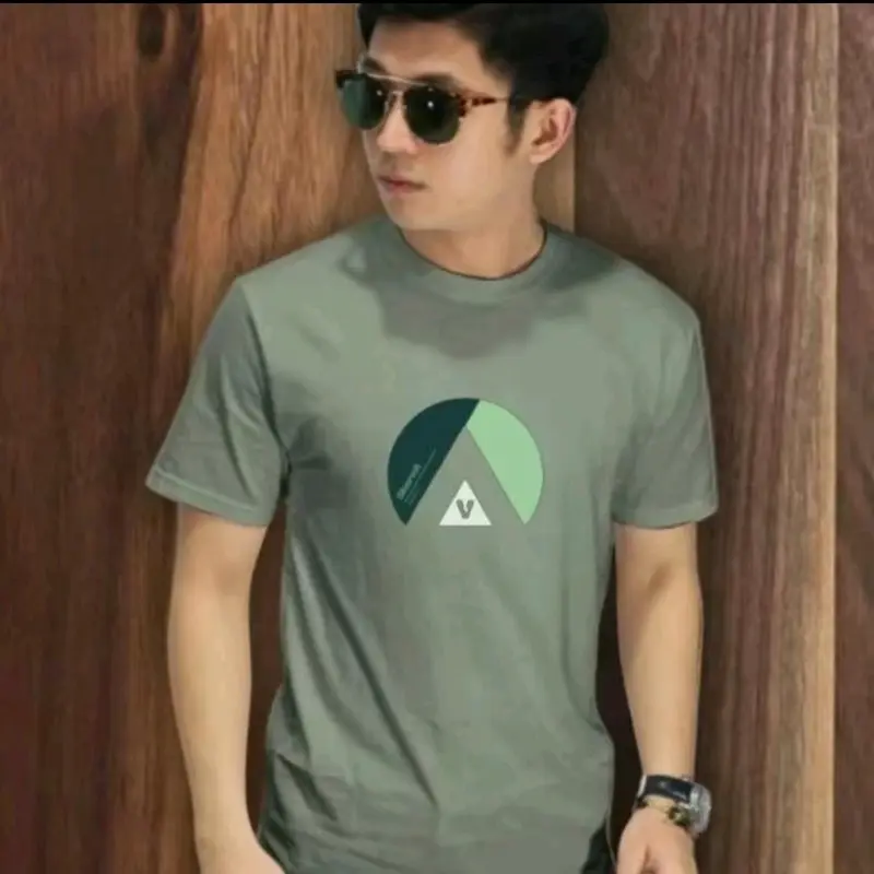 Kaos distro pria lengan pendek hijau sage original silvervolt Sablon premium 2