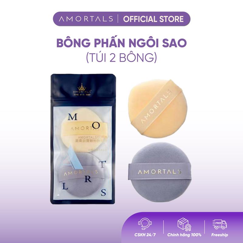   QUÀ TẶNG 12.12  Amortals Stellar Mist Powder Puff Set Bộ Bông Phấn Sương Sao  gồm 2 bông mút hộp  