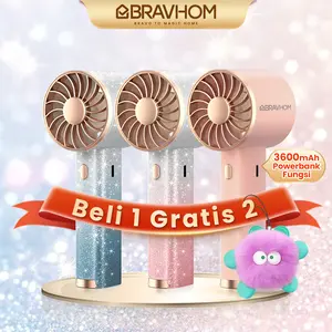 (COD)【Beli 1 Gratis 2】Bravhom Stiker Gradasi Kipas Angin Mini Portable 3IN1 Aromaterapi 3 Kecepatan Phone Holder
