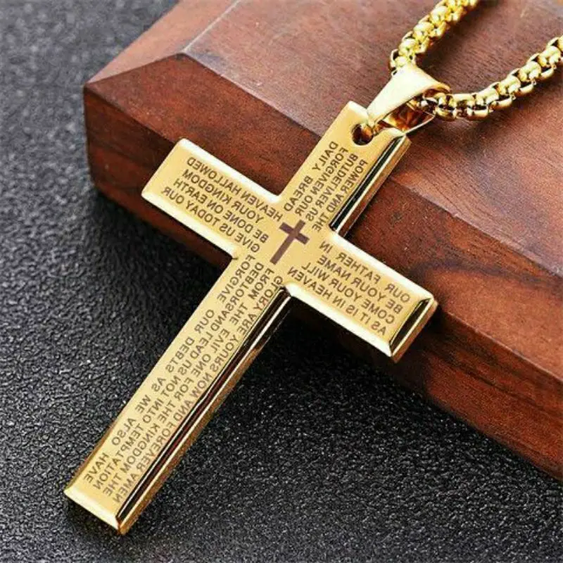 Kalung Salib Titanium Grafir Doa Bapa Kami 1