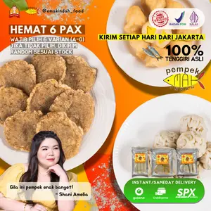 PEMPEK EMAK INDAH - PEMPEK MPENAK PALEMBANG ASLI IKAN TENGGIRI - Paket Hemat Mix 6 Pax