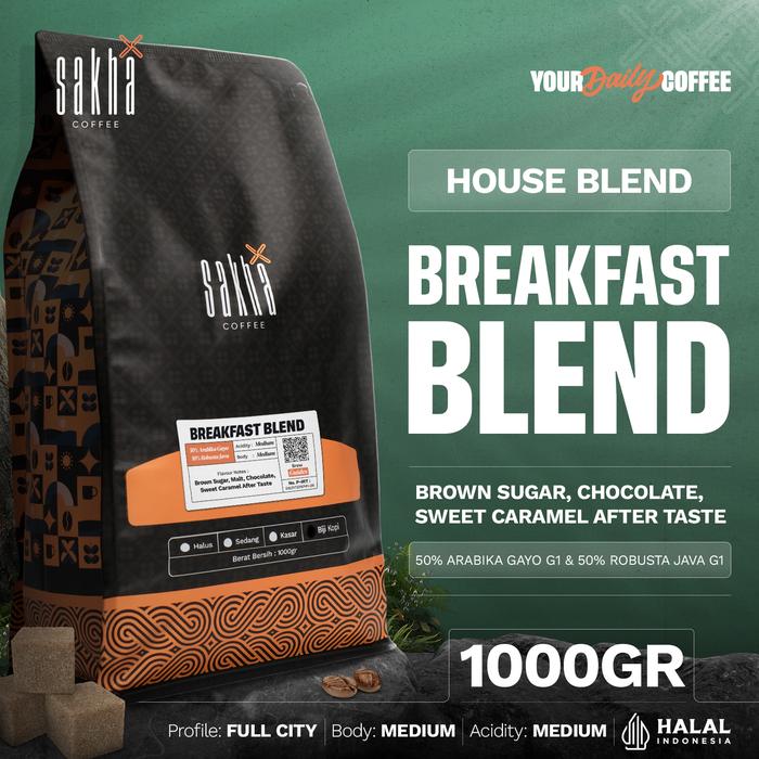Gambar Kopi Gold Breakfast Blend Espresso Coffee Bean 1Kg Biji Bubuk Coffe - Biji Kopi dari Sakha Coffee Bali Kab. Badung Tokopedia