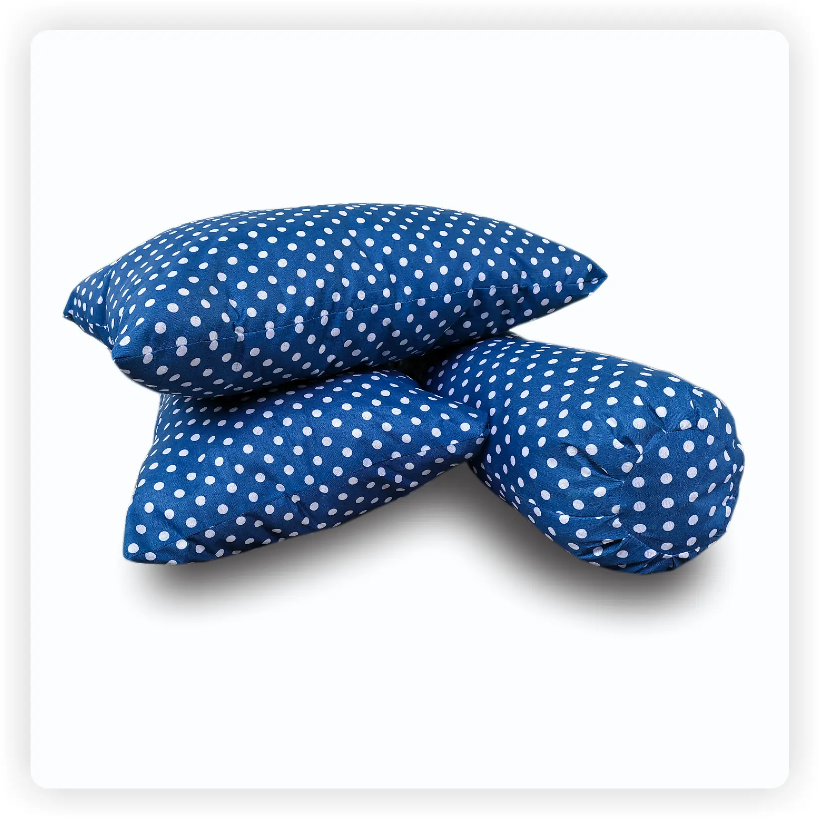 Bantal Ceria Motif Polkadot Empuk Anti Kempes Satu Set Guling Kain Coklat Dakron