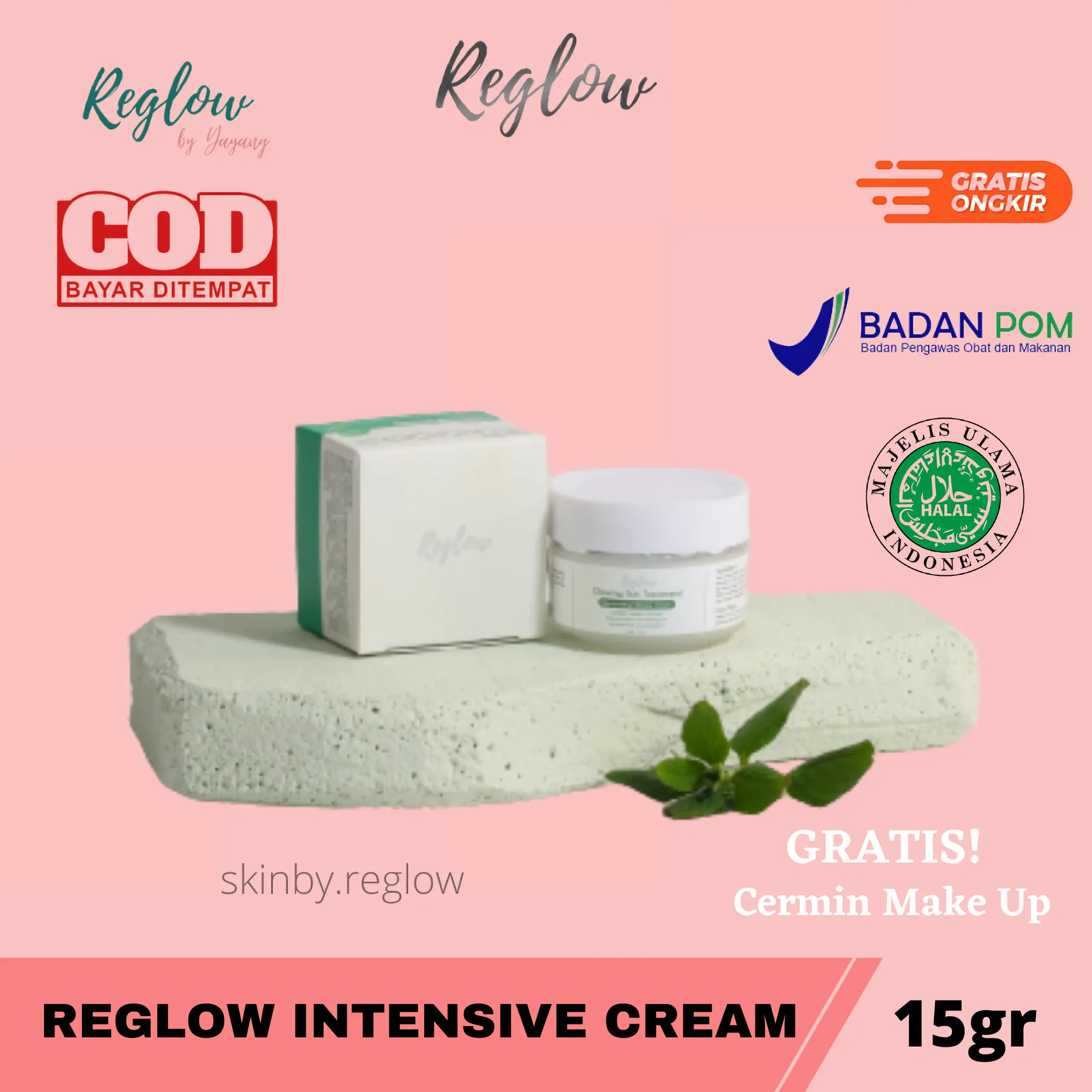 Reglow Intensive Cream Niacinamide Pencerah Pemutih Wajah Glowing BPOM Dan MUI Aman Bumil Busui Perawatan Muka Kusam