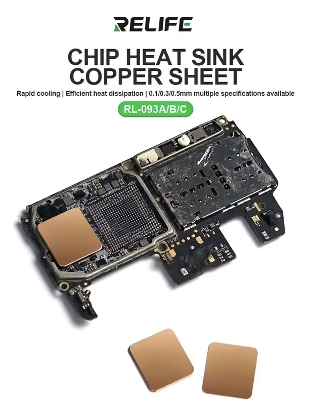 LEMBARAN TEMBAGA PENDINGIN CHIP IC CPU 50 PCS - CHIP HEAT SINK COPPER SHEET RL-093A 093B 093C 1