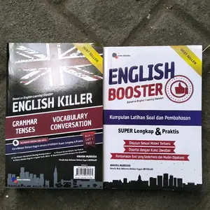 PAKET 2 BUKU / ENGLISH KILLER GRAMMAR TENSES VOCABULARY CONVERSATION / ENGLISH BOOSTER KUMPULAN LATIHAN SOAL DAN PEMBAHASAN