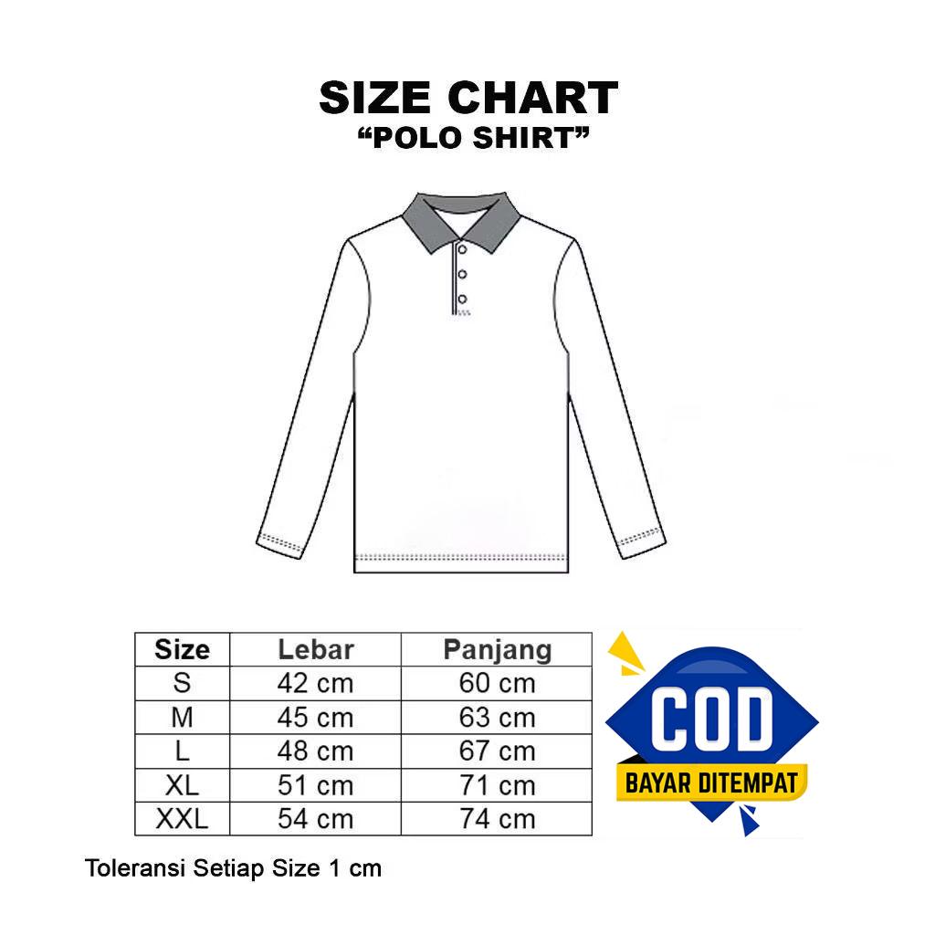 COD Baju T-shirt Kerah Polo Panjang Jpn Tegak Motif Silver kaos Kerah Dewasa Shirt / Kaos Wangki Pria Polo / Kaos Seragam Kaos Distro Kerah Pria katun Pique Formal Unisex