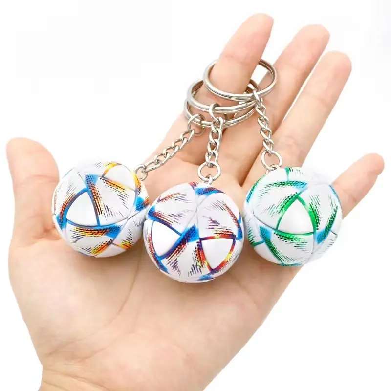Mini football pendant key chain bag ornaments World Cup souvenirs Trophy key chain boys fans birthday gifts