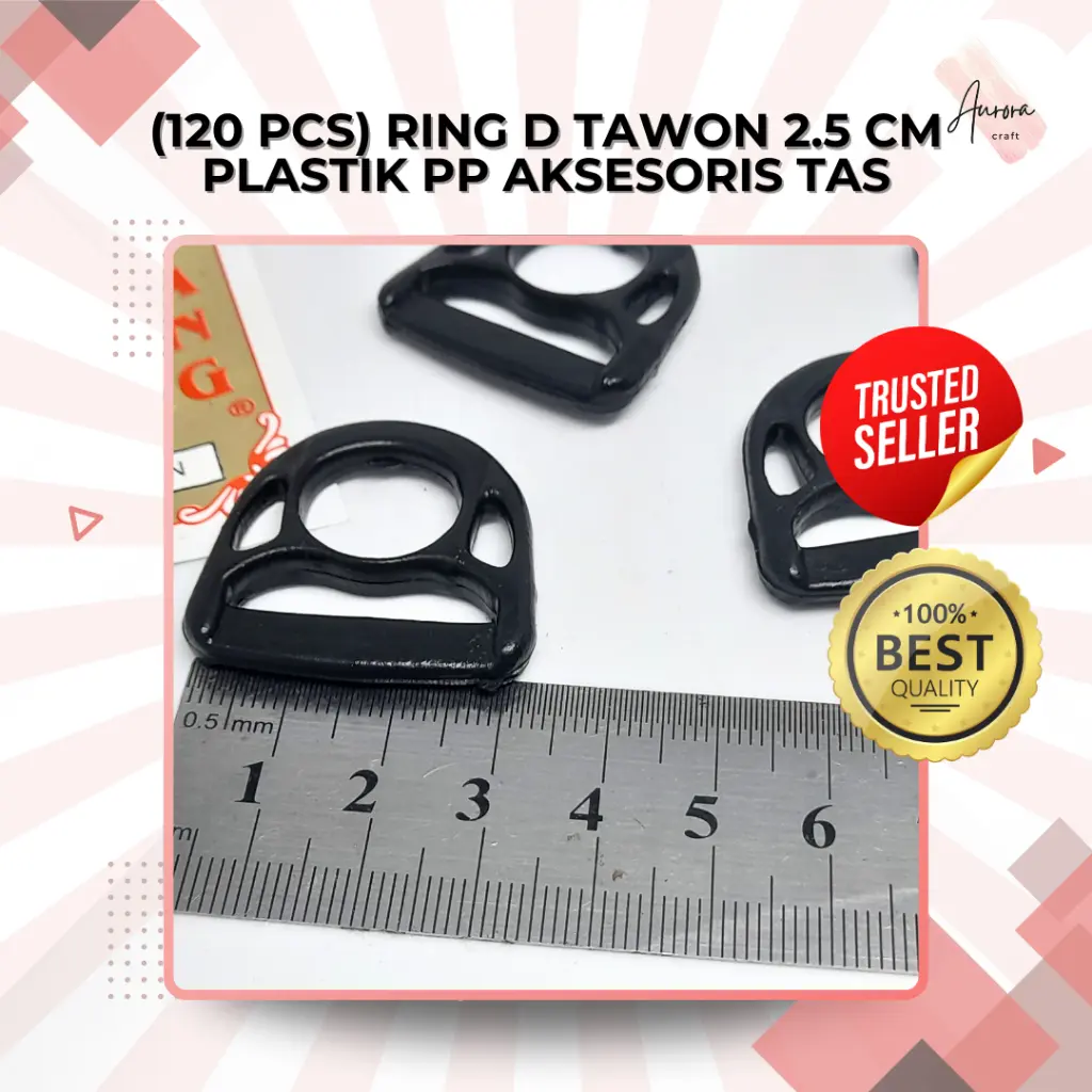 (120 PCS) RING D TAWON 2.5 CM PLASTIK PP AKSESORIS TAS