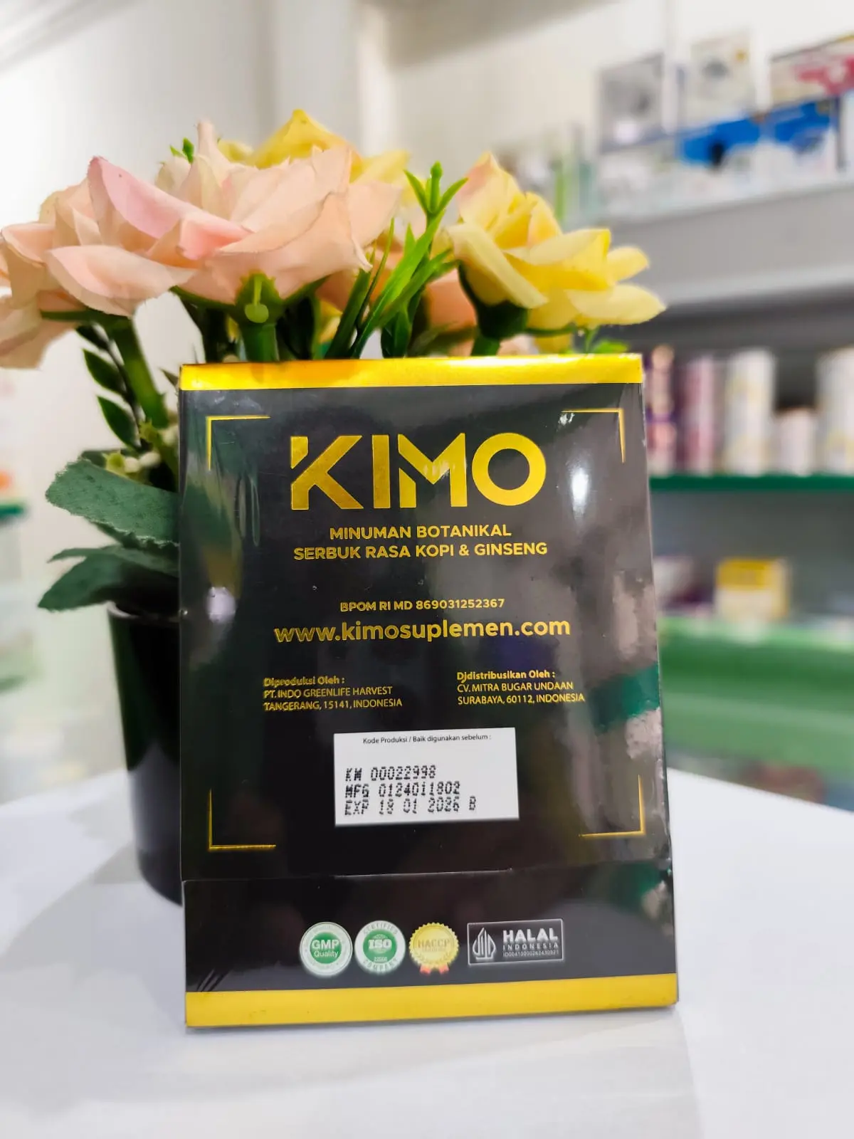 KOPI KIMO MINUMAN BOTANIKAL SERBUK RASA KOPI DAN GINSENG SACHET Bubuk