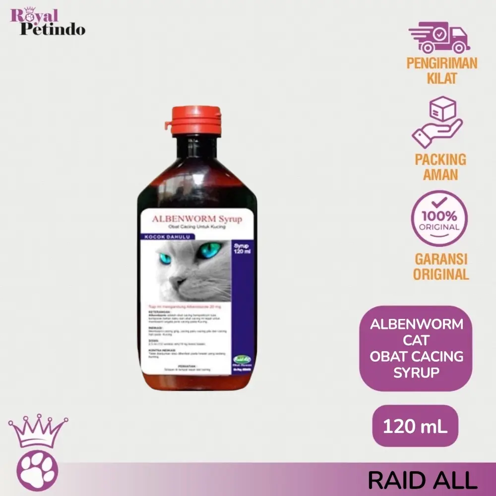 Albenworm Syrup Obat Cacing Cair Kucing Ampuh 120 ml