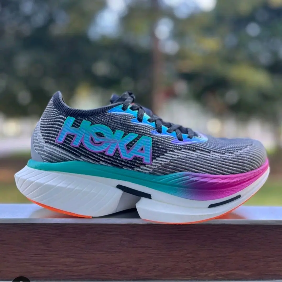 Sepatu Hoka Cielo X1 Black Rainbow Running Uniseks Outdoor
