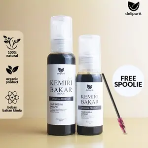 Delipure Minyak Kemiri Bakar Asli - Penumbuh Rambut Penghitam Rambut Penebal Alis Menebalkan Menghitamkan Menumbuhkan Melebatkan Memanjangkan Perawatan Rontok