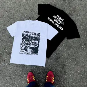 Kaos Pria Lengan Pendek Tema Sepak Bola, T-Shirt Sablon Depan dengan Tulisan dan Ilustrasi Football Culture, Cocok untuk Harian dan Nsmrdrebkuf  Kicf