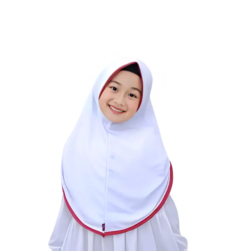 Hijab Anak Sekolah List Merah Jersey Terbaru - Risani Hijab 1