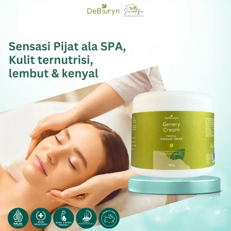 DeBiuryn Genery Cream 350g Facial Massage Cream - Krim Perawatan Facial Pijat Wajah 0