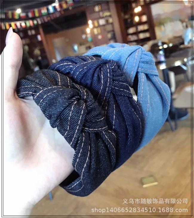 Bando Bandana Wanita Model Denim Jeans Twisted Simpul Korea Headband XXR BDO12