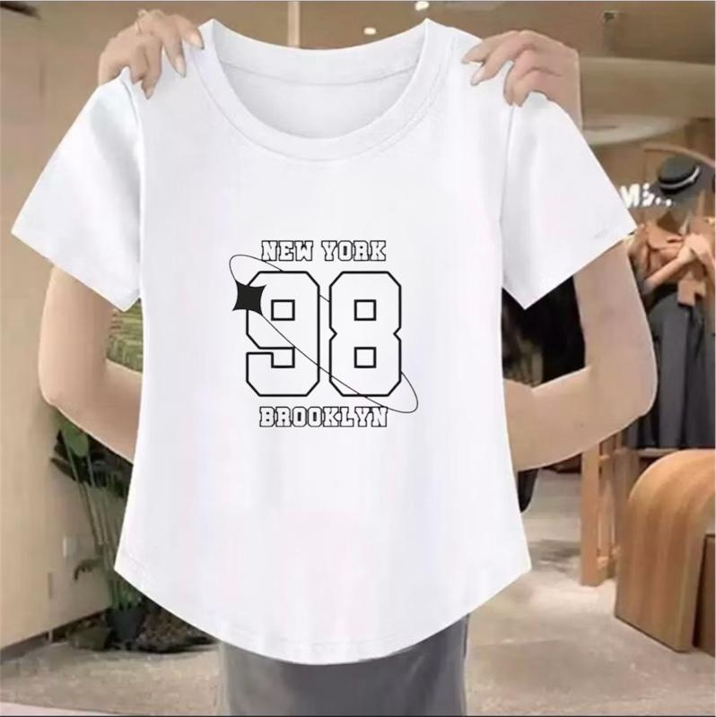 Delano_Clothing Baju Atasan Lengan Pendek Oval Motif Digital Printing Angka 98 Kaos Wanita Trendy 2025 Delano_Clothing Baju Atasan Lengan Pendek Oval Motif Digital Printing Angka 98 Kaos Wanita Trendy 2025