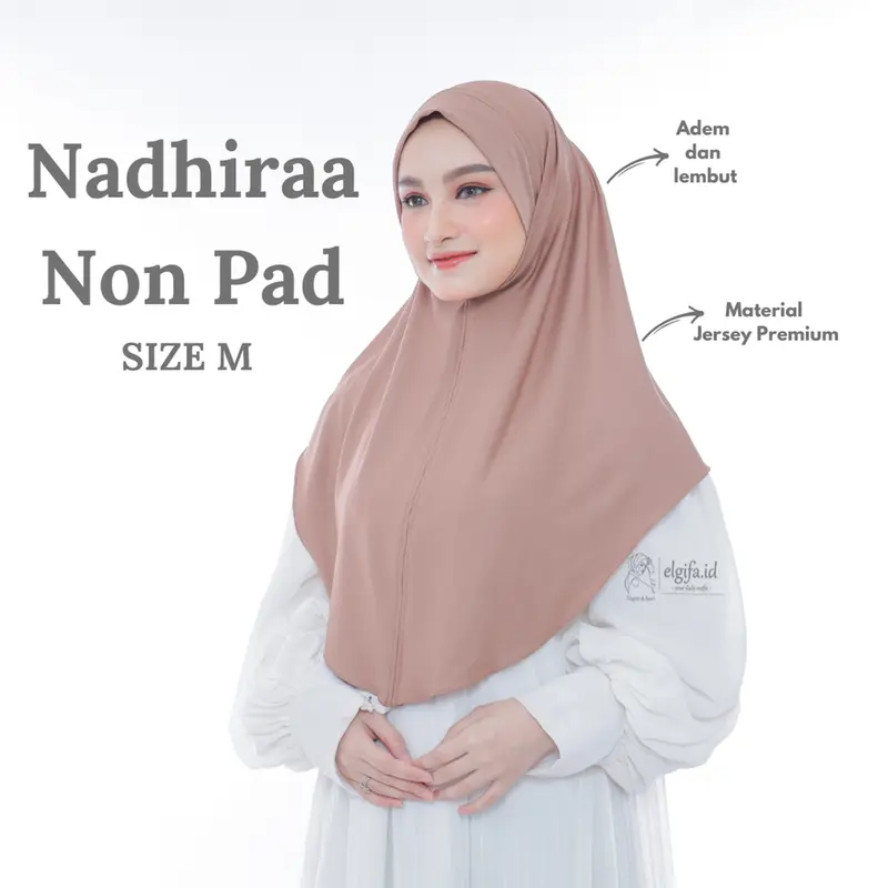 ELGIFA - Hijab Instant Bergo NON PAD Daily Size M Bahan Jersey Premium Polos 0